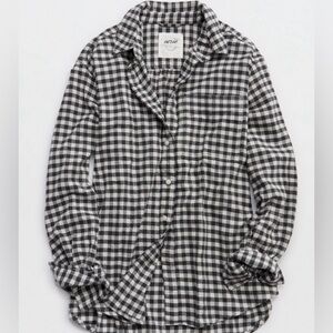 Aerie Anytime Fave Button Down Flannel Shirt NWOT size S